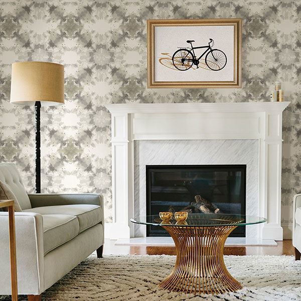 Mysterious Taupe Abstract Wallpaper - Brewster Wallcovering