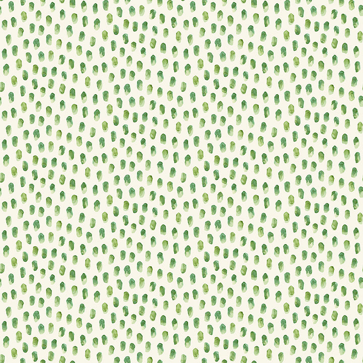 Picture of Sand Drips Green Painted Dots Wallpaper