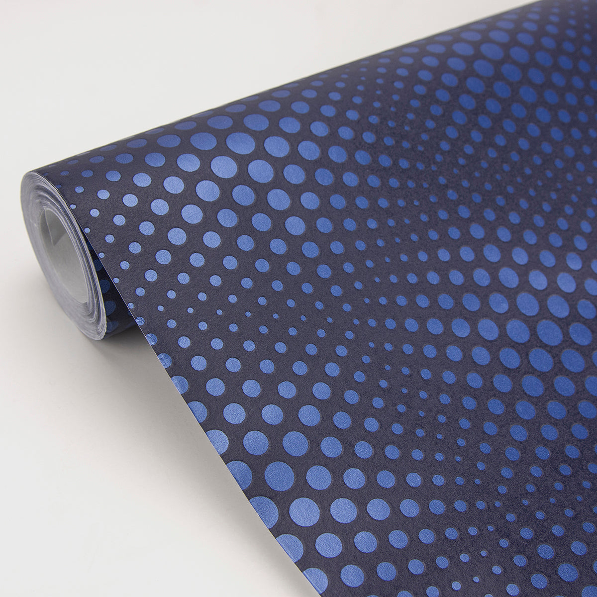 Milo Blue Bubble Geometric Wallpaper - Brewster Wallcovering