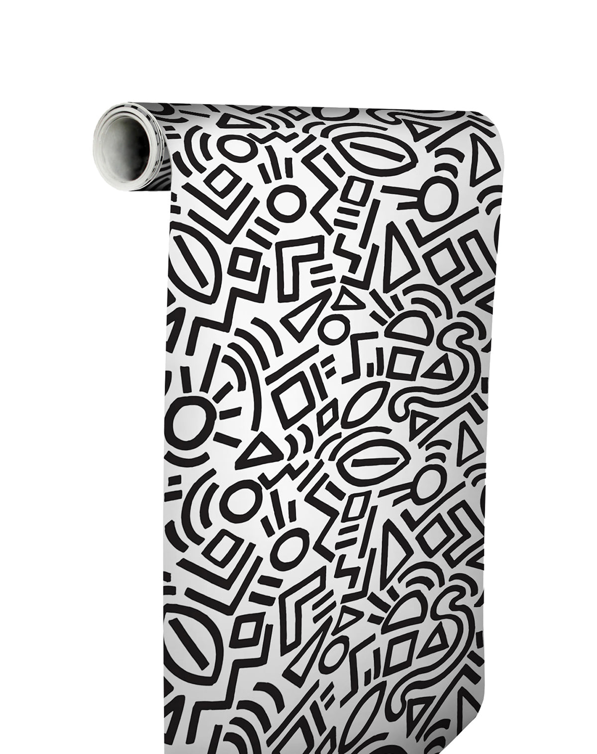 Black Doodle Abstract Peel and Stick Wallpaper - Brewster Wallcovering