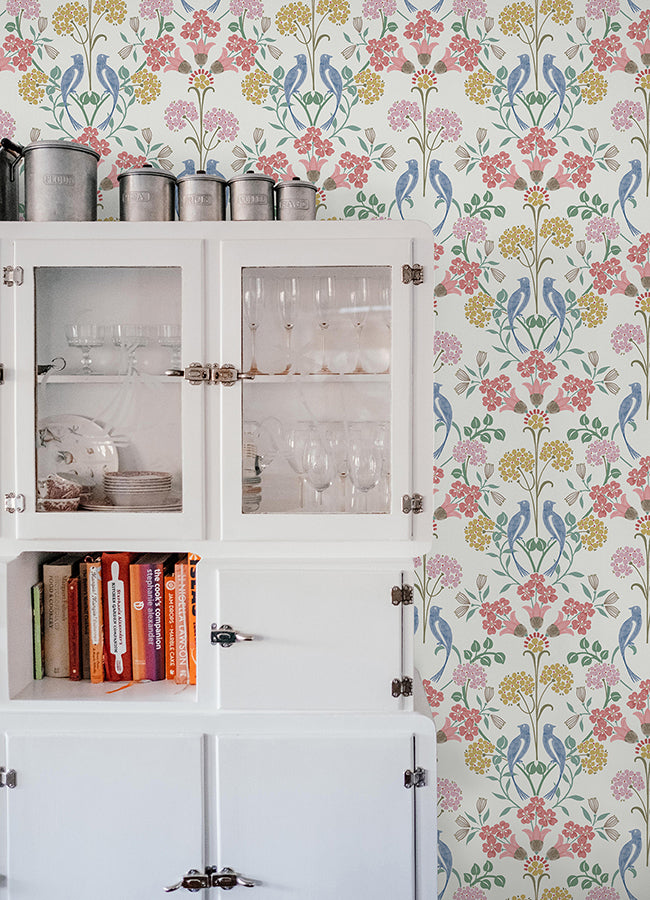 Pink Meadow Song Peel and Stick Wallpaper - Brewster Wallcovering