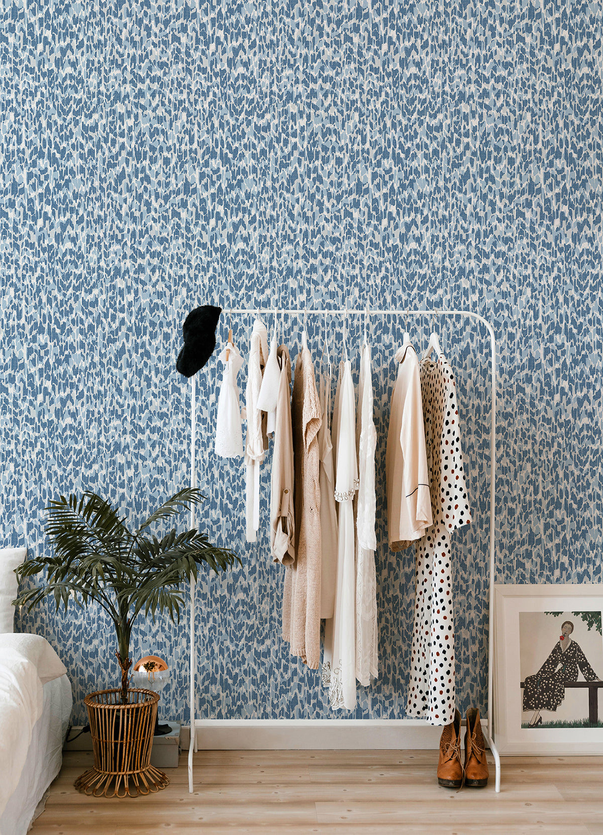 Flavia Blue Animal Print Wallpaper - Brewster Wallcovering