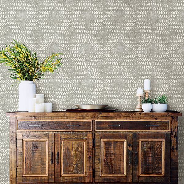 Ethos Grey Abstract Wallpaper - Brewster Wallcovering