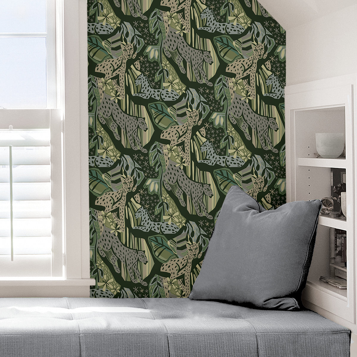 Greens Cat Nap Peel and Stick Wallpaper - Brewster Wallcovering