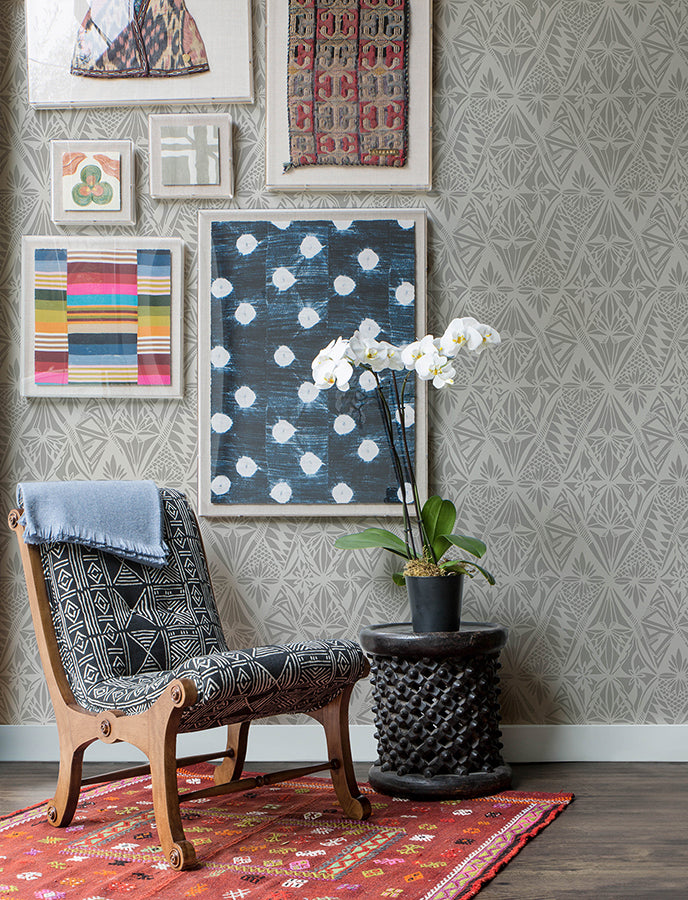 Urbane Grey Diamonds Wallpaper - Brewster Wallcovering