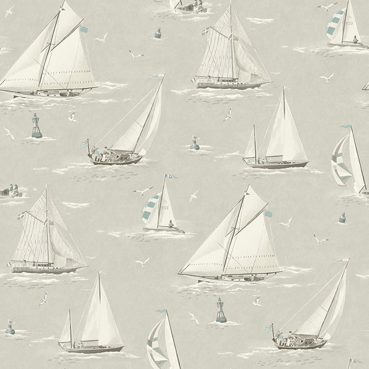 Picture of Leeward Light Grey Sailboat Wallpaper