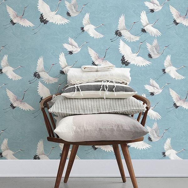 Blue Halcyon Peel & Stick Wallpaper - Brewster Wallcovering