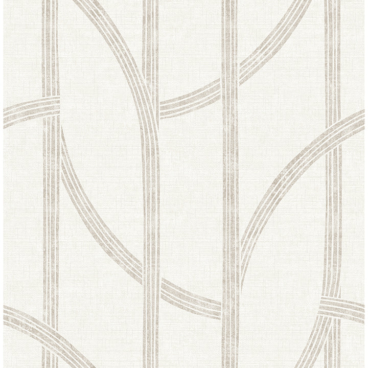 Picture of Harlow Champagne Curved Contours Wallpaper