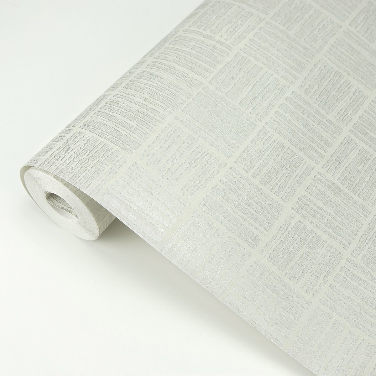 Glint Cream Distressed Geometric Wallpaper - Brewster Wallcovering