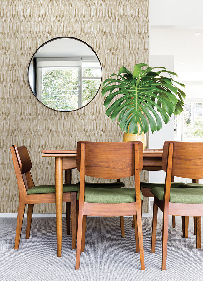 Kintana Gold Abstract Trellis Wallpaper - Brewster Wallcovering