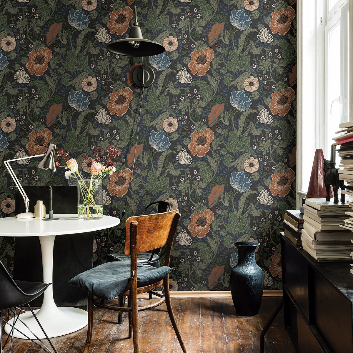 Anemone Multicolor Floral Wallpaper - Brewster Wallcovering