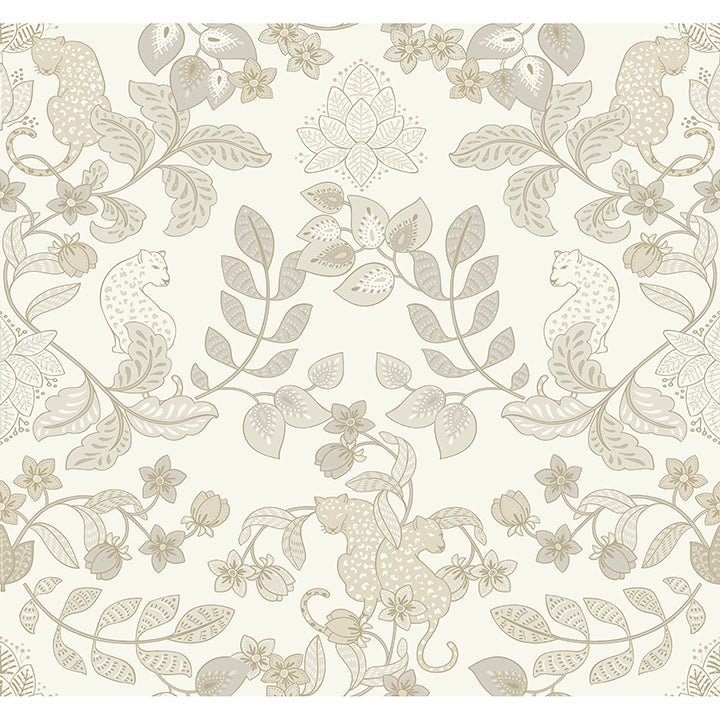 Picture of Getty Cream Jungle Damask Wallpaper by Scott Living