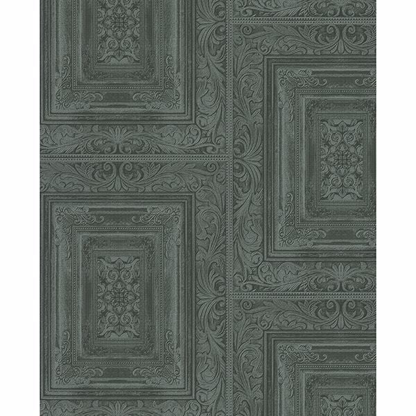 Picture of Olsson Dark Green Wood Panel Wallpaper