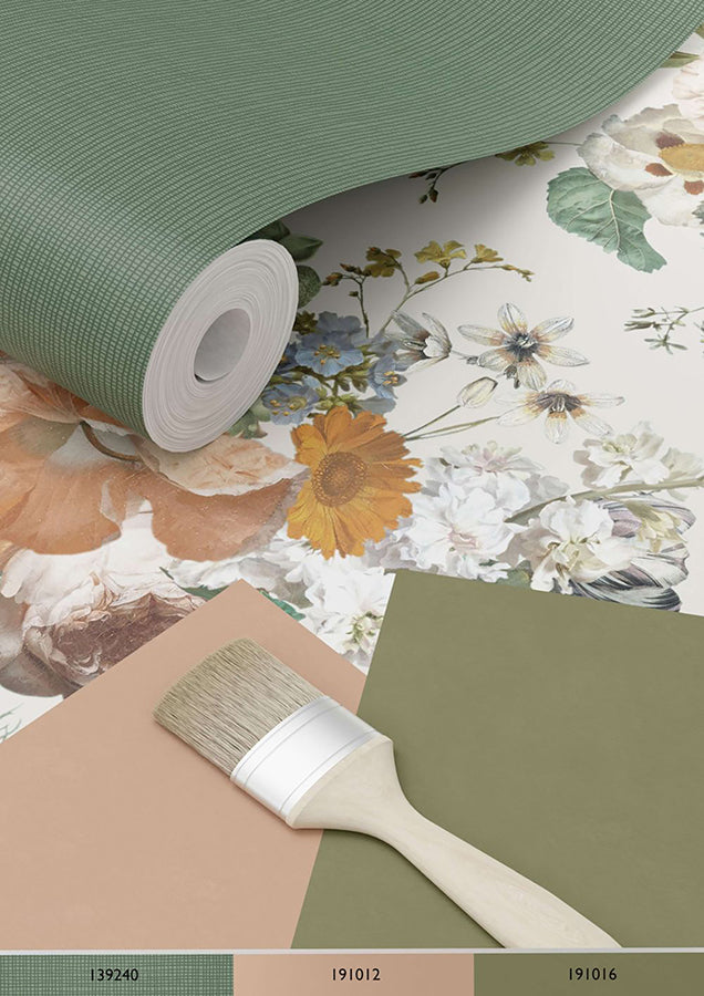 Antonia Cream Vintage Bouquet Wallpaper - Brewster Wallcovering