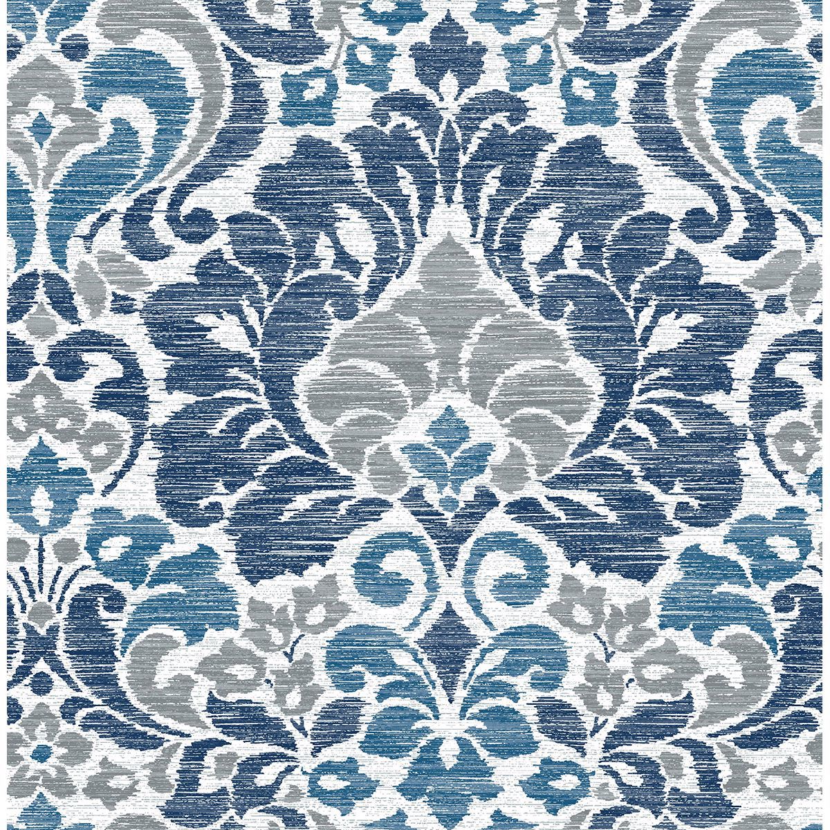 Picture of Garden of Eden Blue Damask Wallpaper