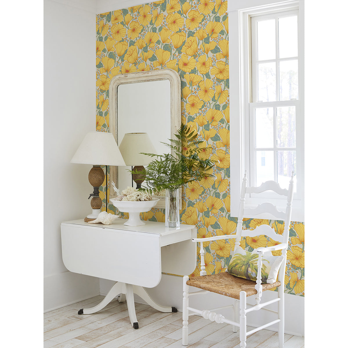 Matilda Yellow Poppy Fields Wallpaper - York Wallcoverings - 2932-65112