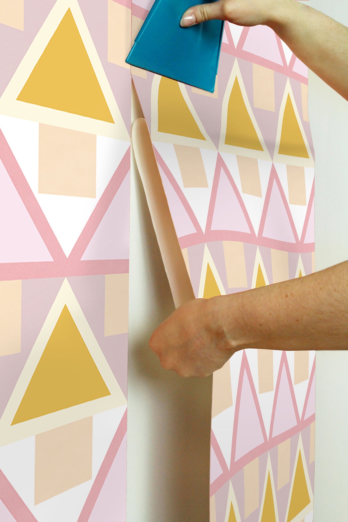 Pink Madaket Geometric Peel and Stick Wallpaper - Brewster Wallcovering