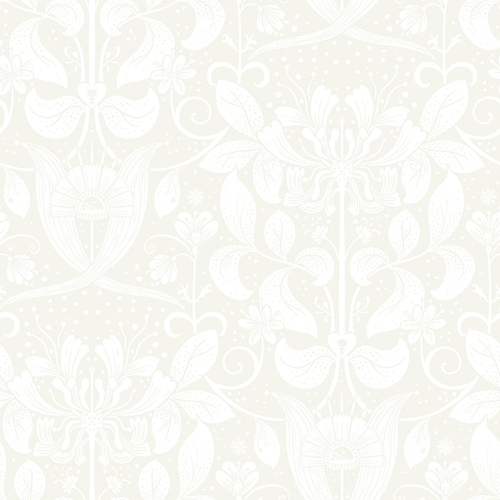 Picture of Berit Bone Floral Crest Wallpaper