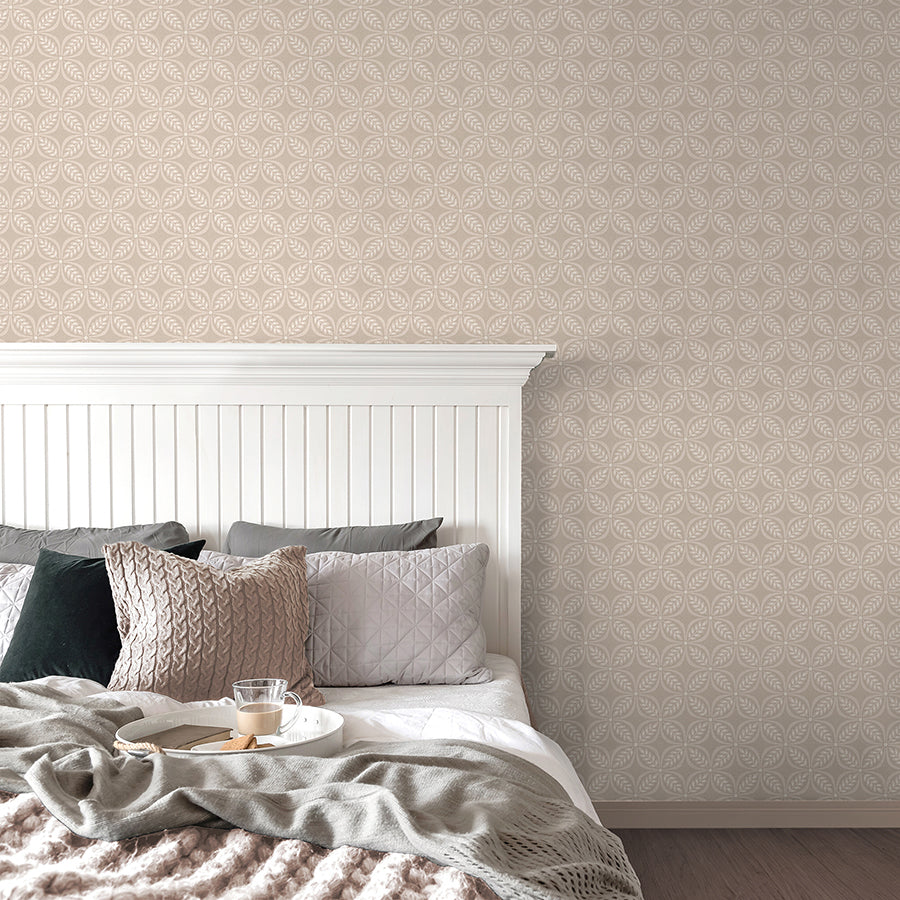 Morgrove Beige Trellis Wallpaper - Brewster Wallcovering