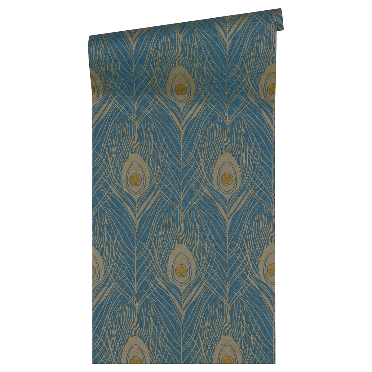 Prosperity Blue Feather Wallpaper - Brewster Wallcovering