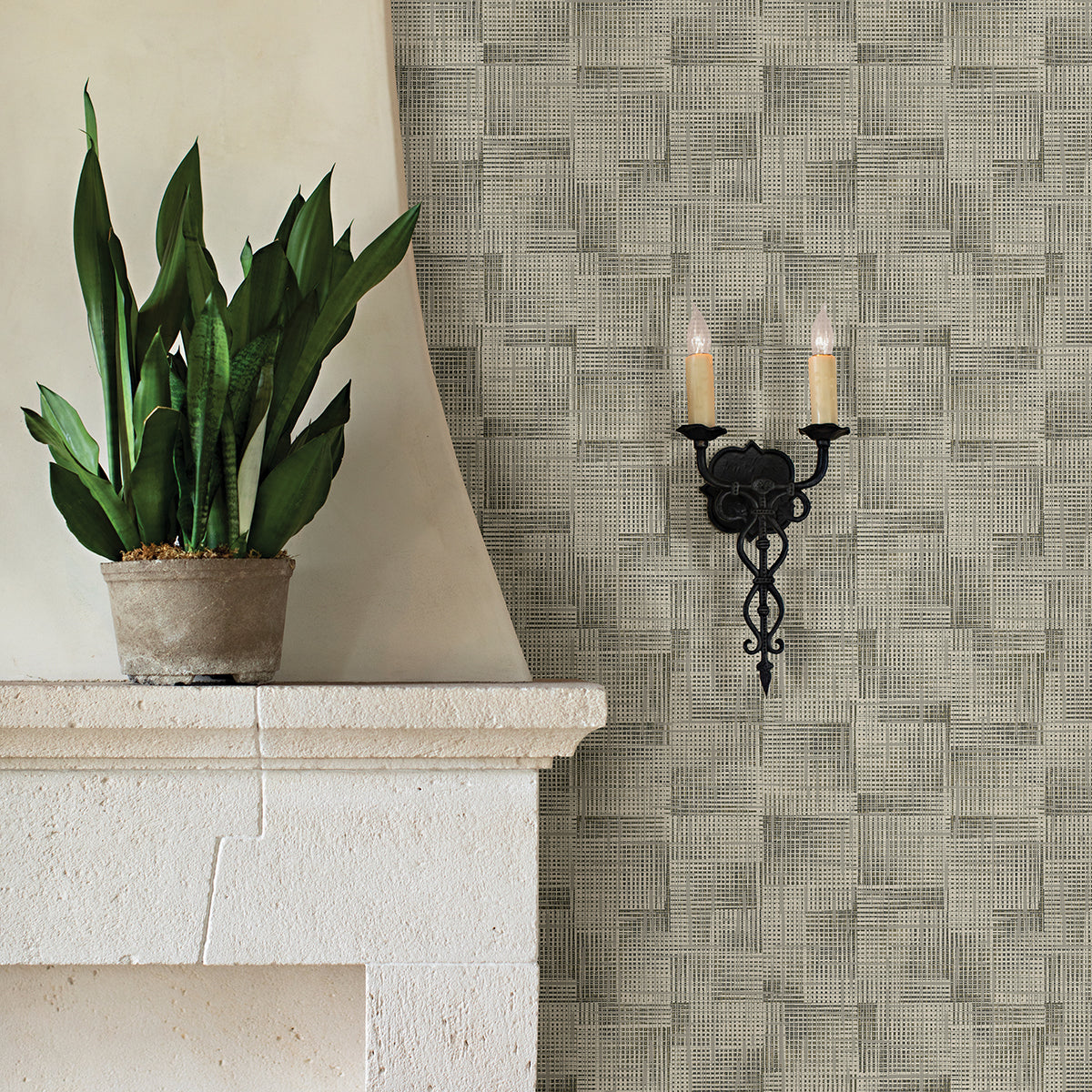 Ting Light Grey Lattice Wallpaper - Brewster Wallcovering