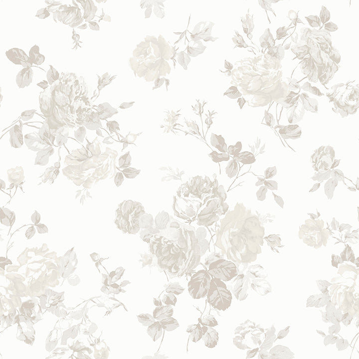 Picture of Dove Everblooming Rosettes Peel and Stick Wallpaper