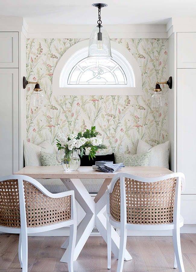 Hillaire Green Meadow Wallpaper - Brewster Wallcovering