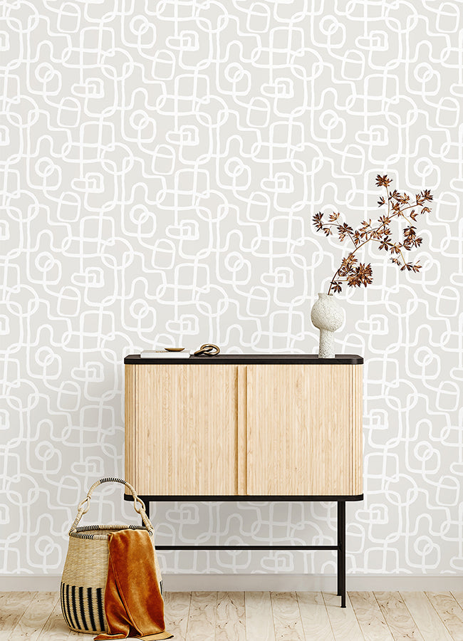 Cream Niko Peel and Stick Wallpaper - Brewster Wallcovering