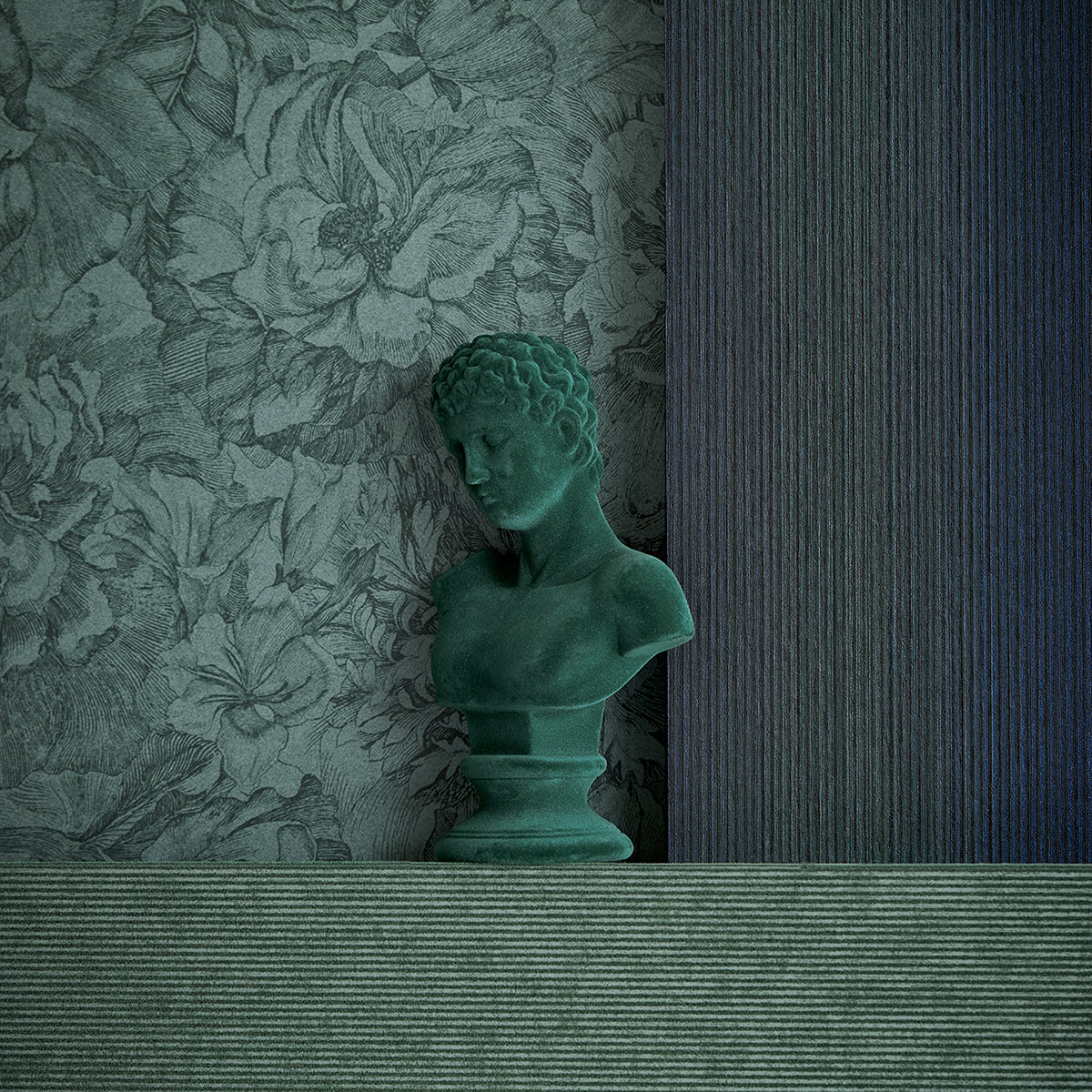 Pablo Dark Green Ombre Stripe Wallpaper - Brewster Wallcovering