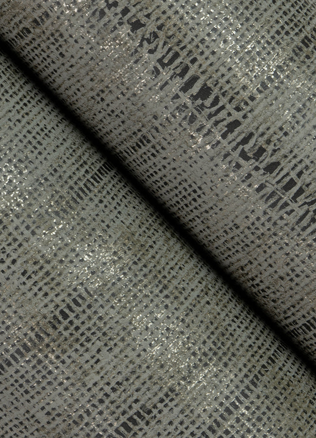 Blake Dark Grey Texture Stripe Wallpaper - Brewster Wallcovering