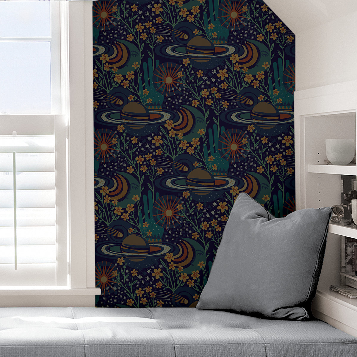 Navy Ethereal Cosmos Peel and Stick Wallpaper - Brewster Wallcovering