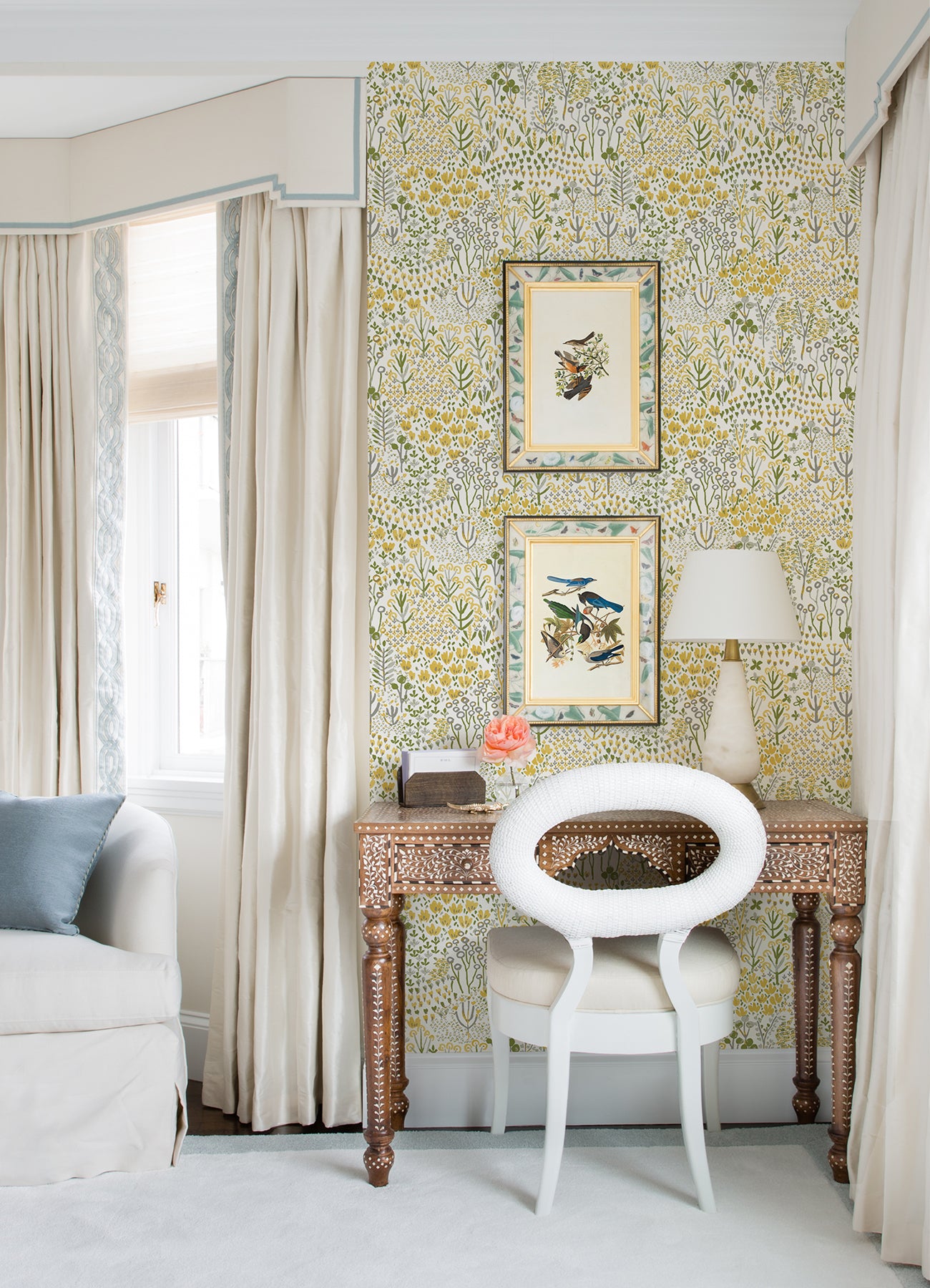 Chilton Yellow Wildflowers Wallpaper - Brewster Wallcovering