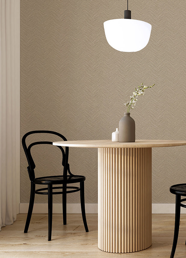 Apex Light Brown Weave Wallpaper - Brewster Wallcovering