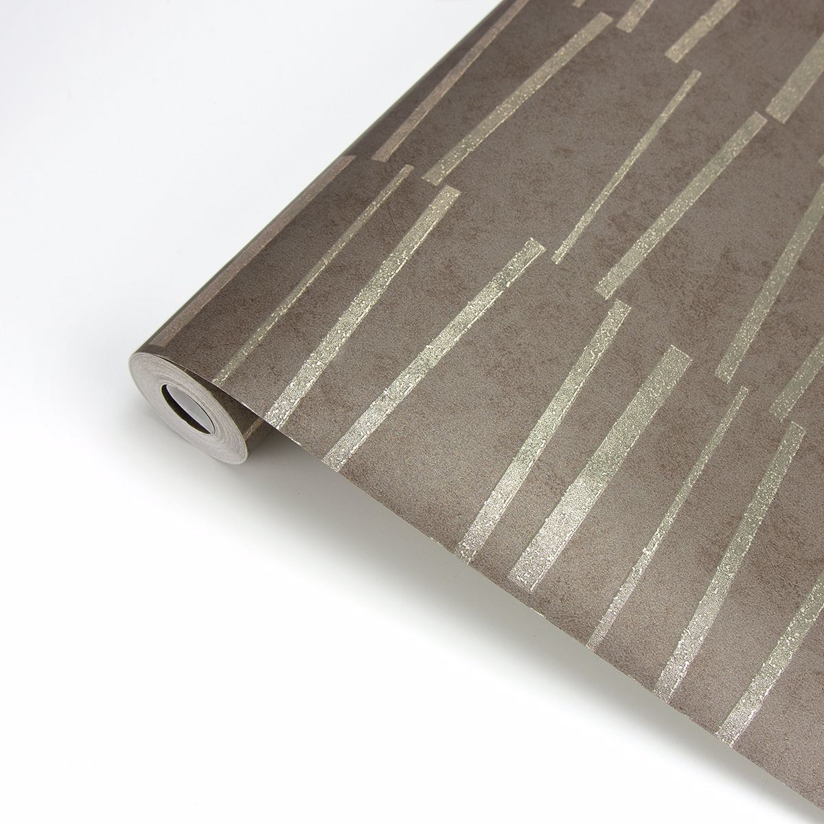 Luminescence Brown Abstract Stripe Wallpaper - Brewster Wallcovering