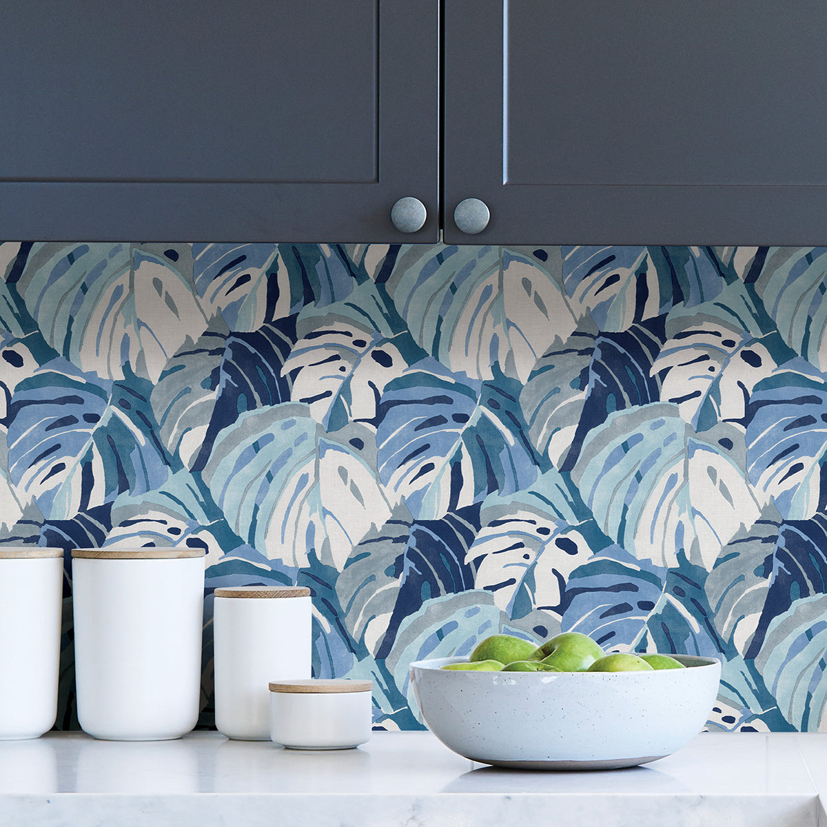 Blue Adansonii Peel and Stick Wallpaper - Brewster Wallcovering