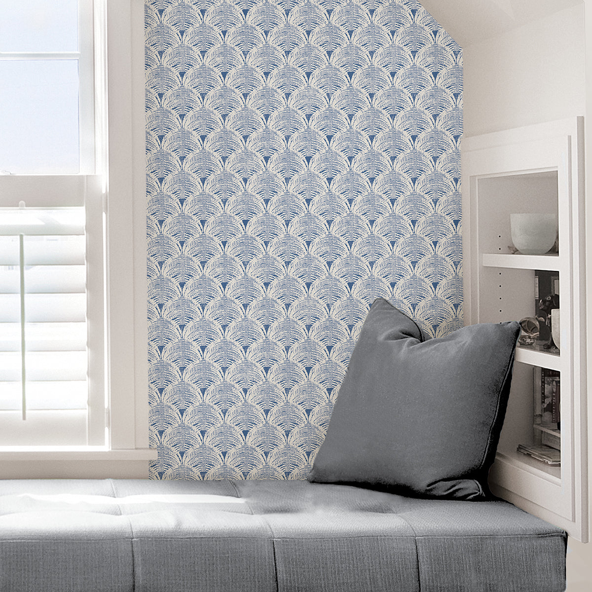 Blue Manila Peel and Stick Wallpaper - Brewster Wallcovering