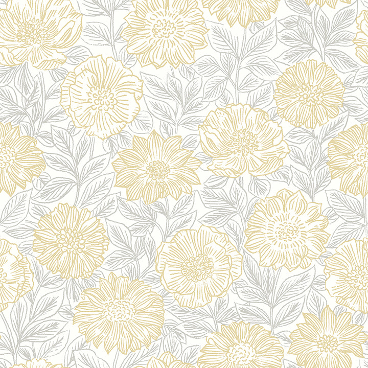 Picture of Faustin Yellow Floral Wallpaper