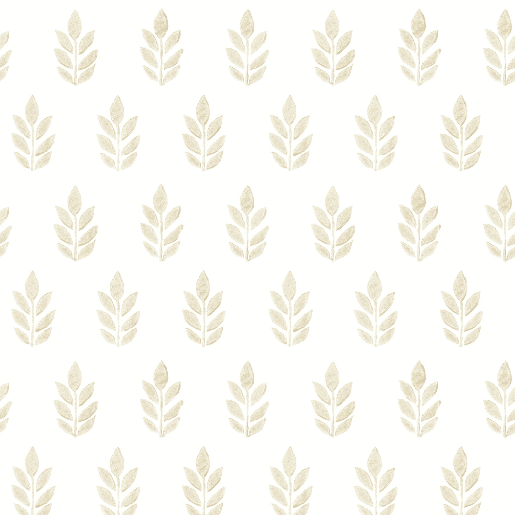 Picture of Ervic Neutral Leaf Block Print Wallpaper