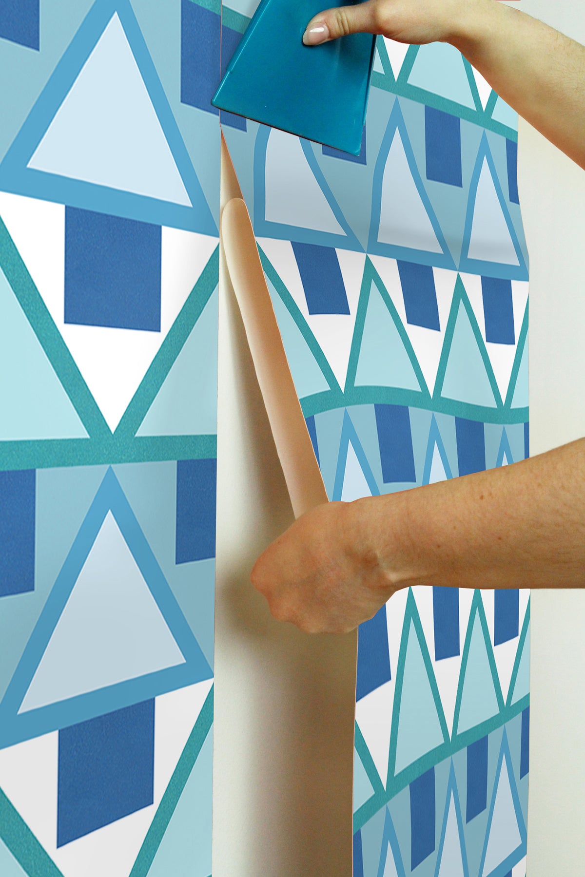 Blue Madaket Geometric Peel and Stick Wallpaper - Brewster Wallcovering