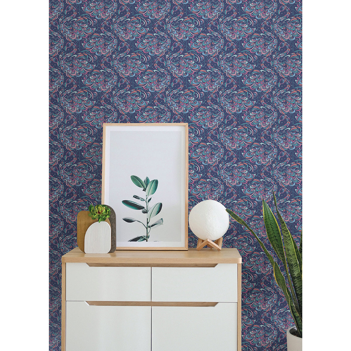 Cobalt Flamingo Peel and Stick Wallpaper - Brewster Wallcovering