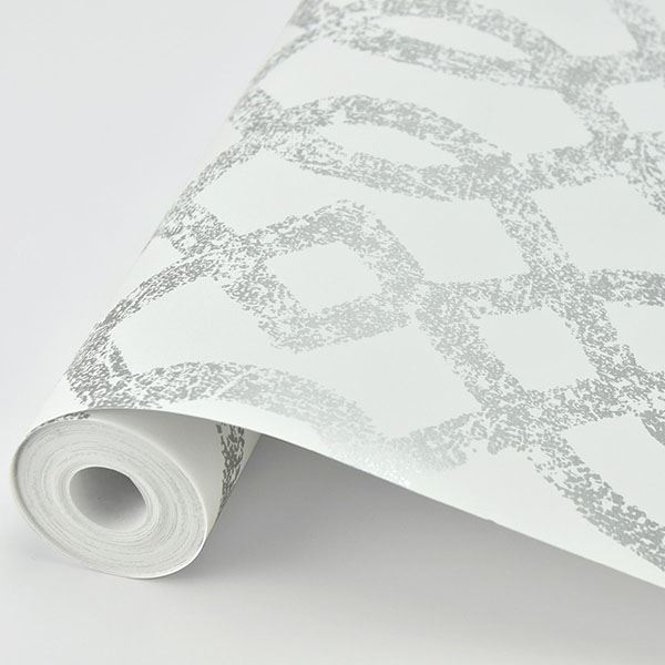 Ethereal Silver Trellis Wallpaper - Brewster Wallcovering