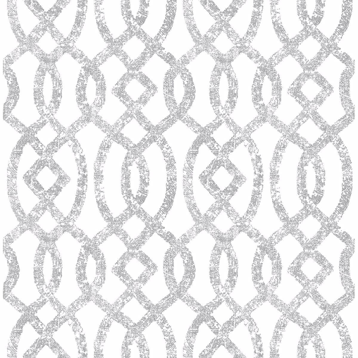 Picture of Ethereal Silver Trellis Wallpaper