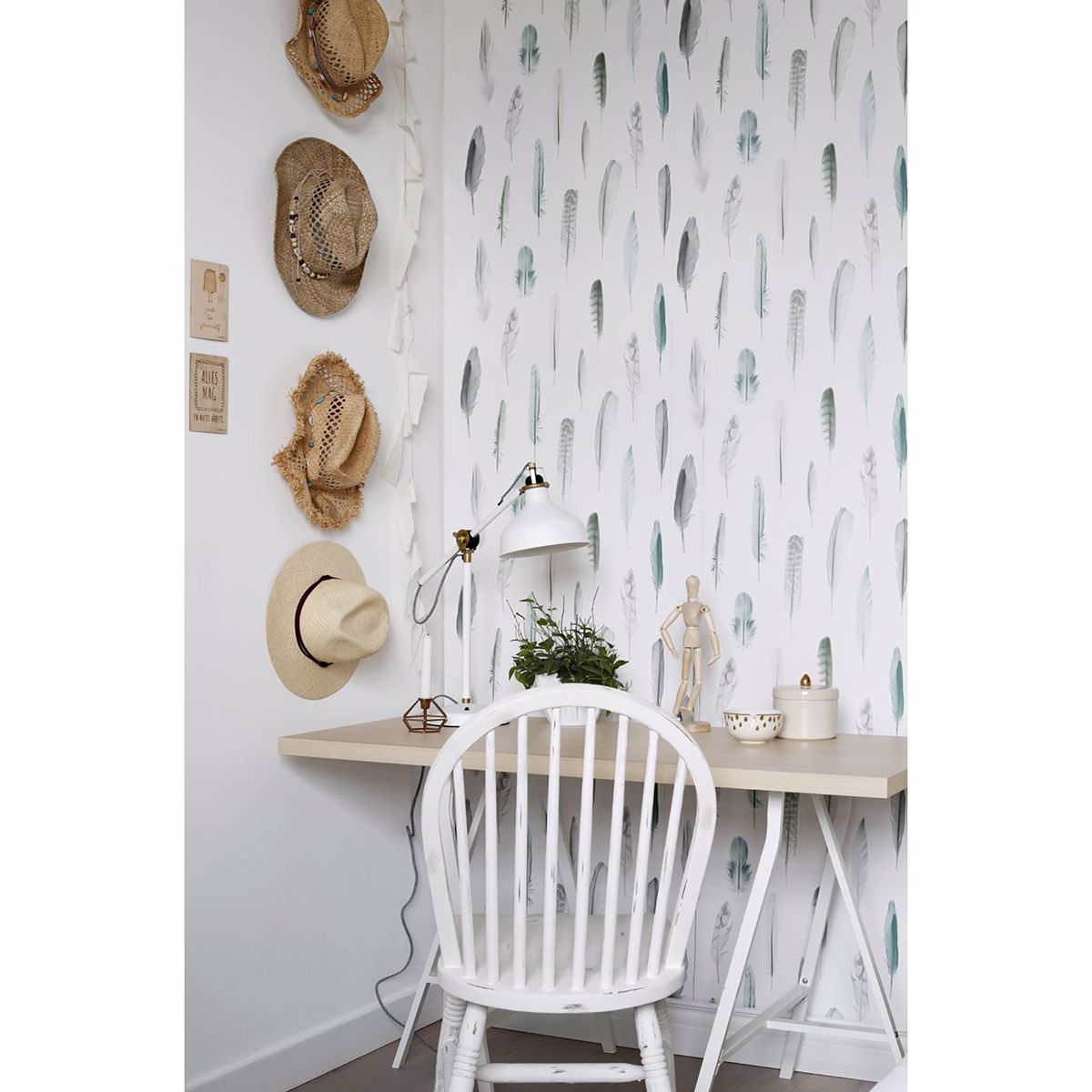 Nala Multicolor Feathers Wallpaper - Brewster Wallcovering