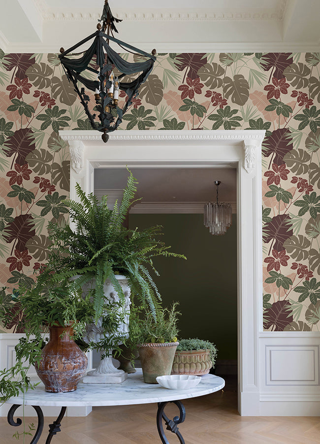 Medellin Neutral Rainforest Floor Wallpaper - Brewster Wallcovering