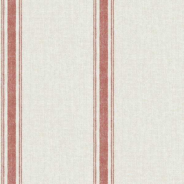 Picture of Linette Burnt Sienna Fabric Stripe Wallpaper