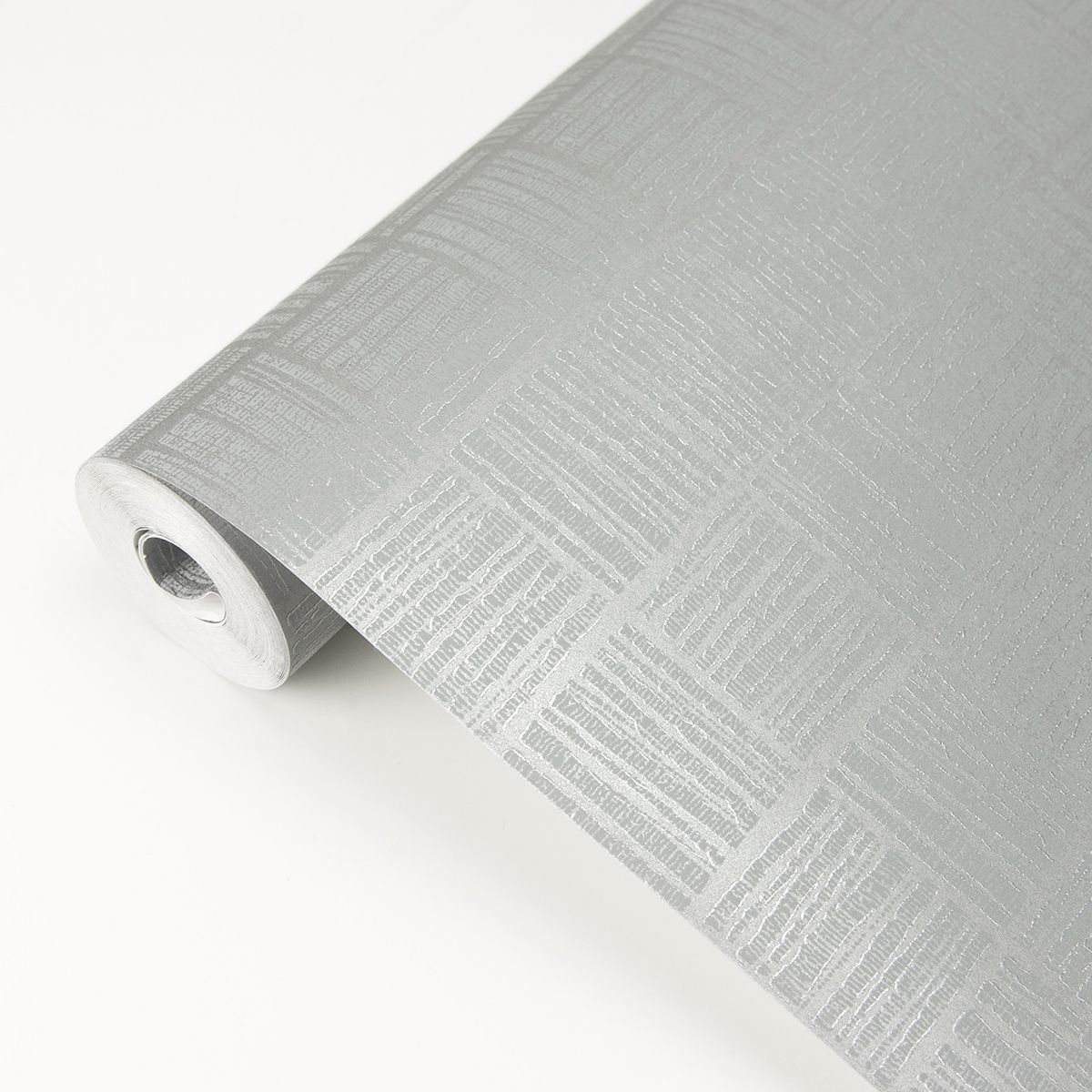 Glint Silver Distressed Geometric Wallpaper - Brewster Wallcovering