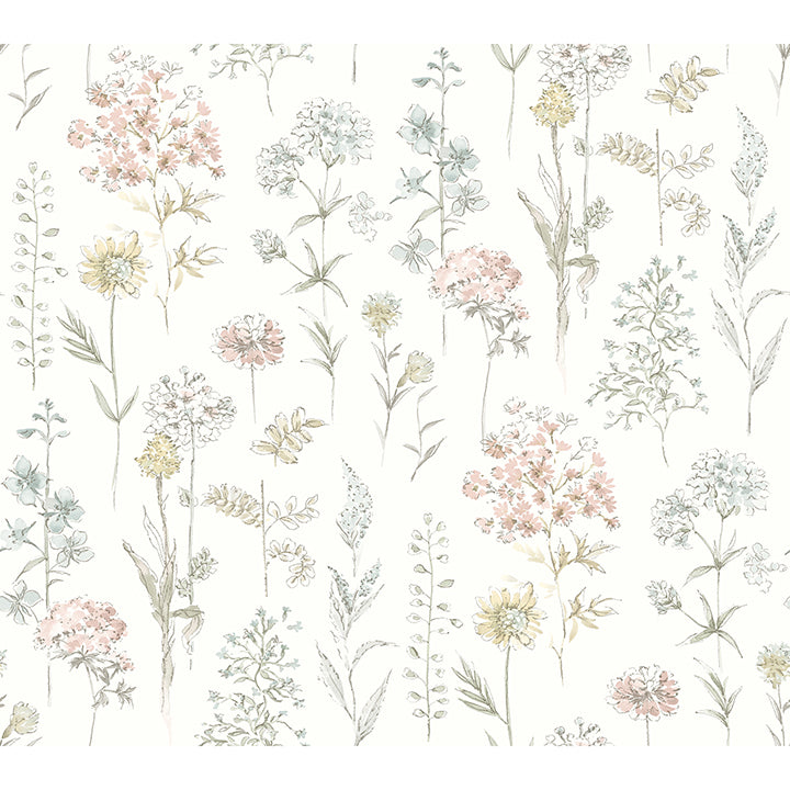 Picture of Bergamot Pastel Wildflower Wallpaper