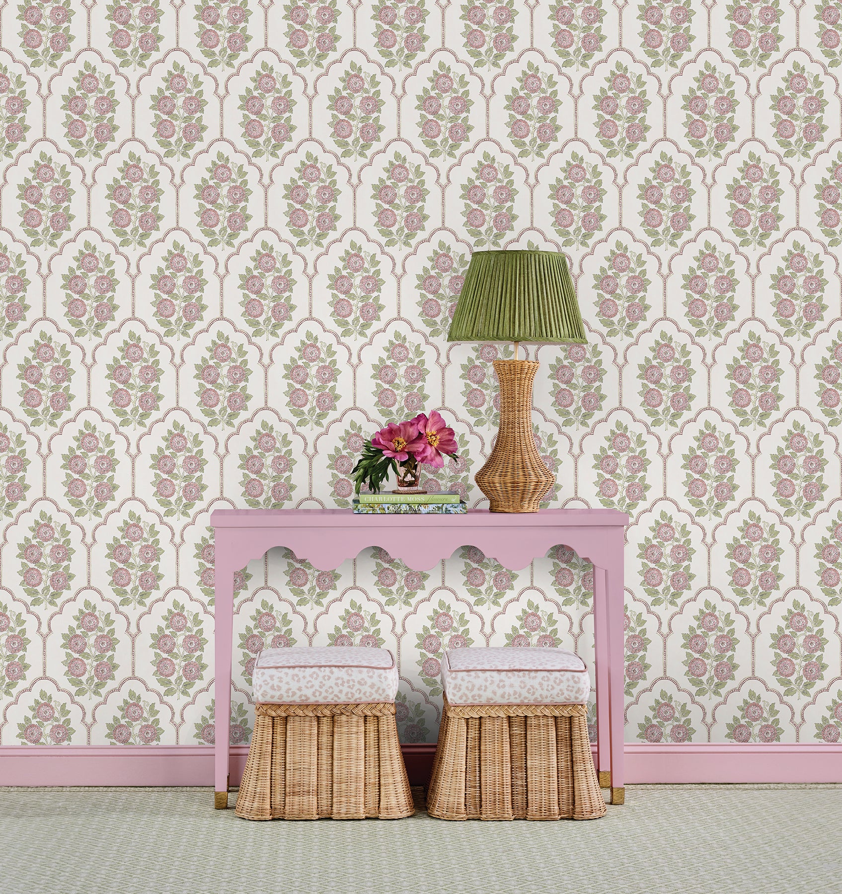 Floral Bazaar Rose Water Peel and Stick Wallpaper - Brewster Wallcovering