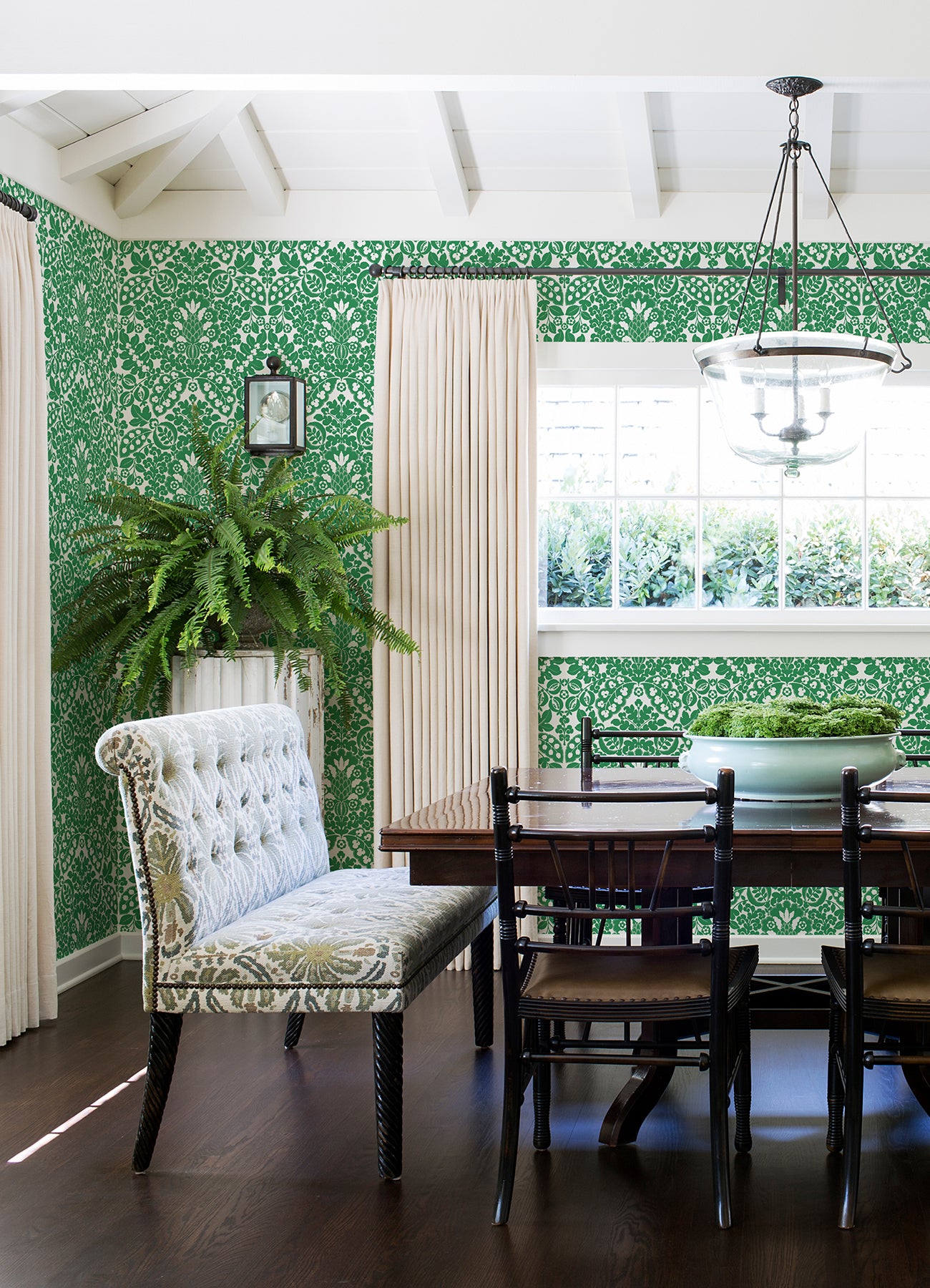 Marni Green Fruit Damask Wallpaper - Brewster Wallcovering