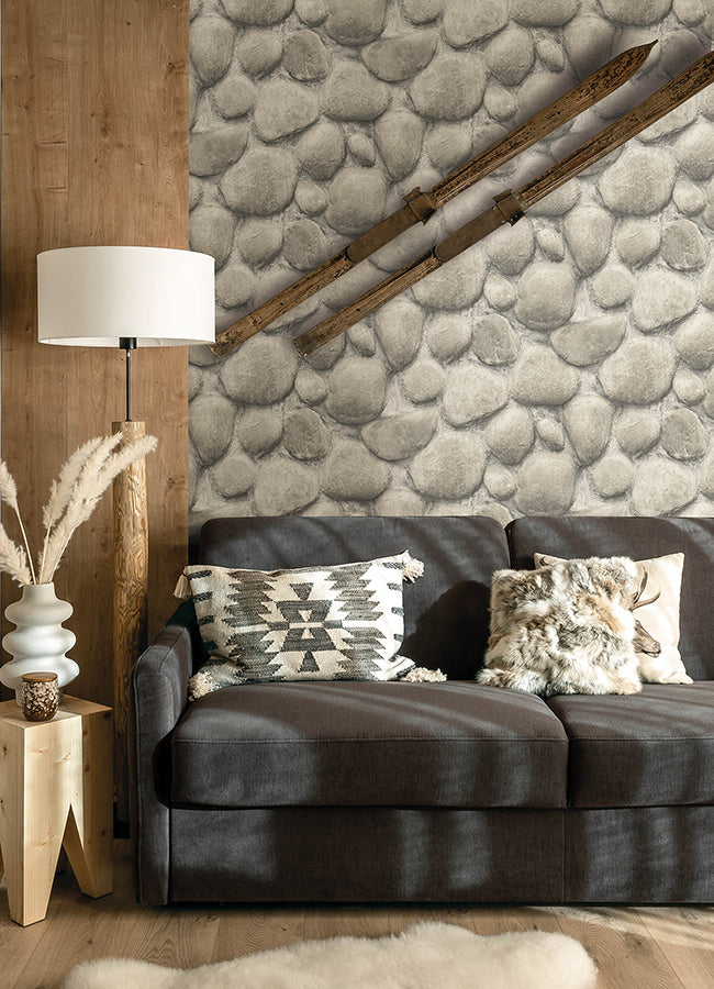 Root Rock Brown Wallpaper - Brewster Wallcovering